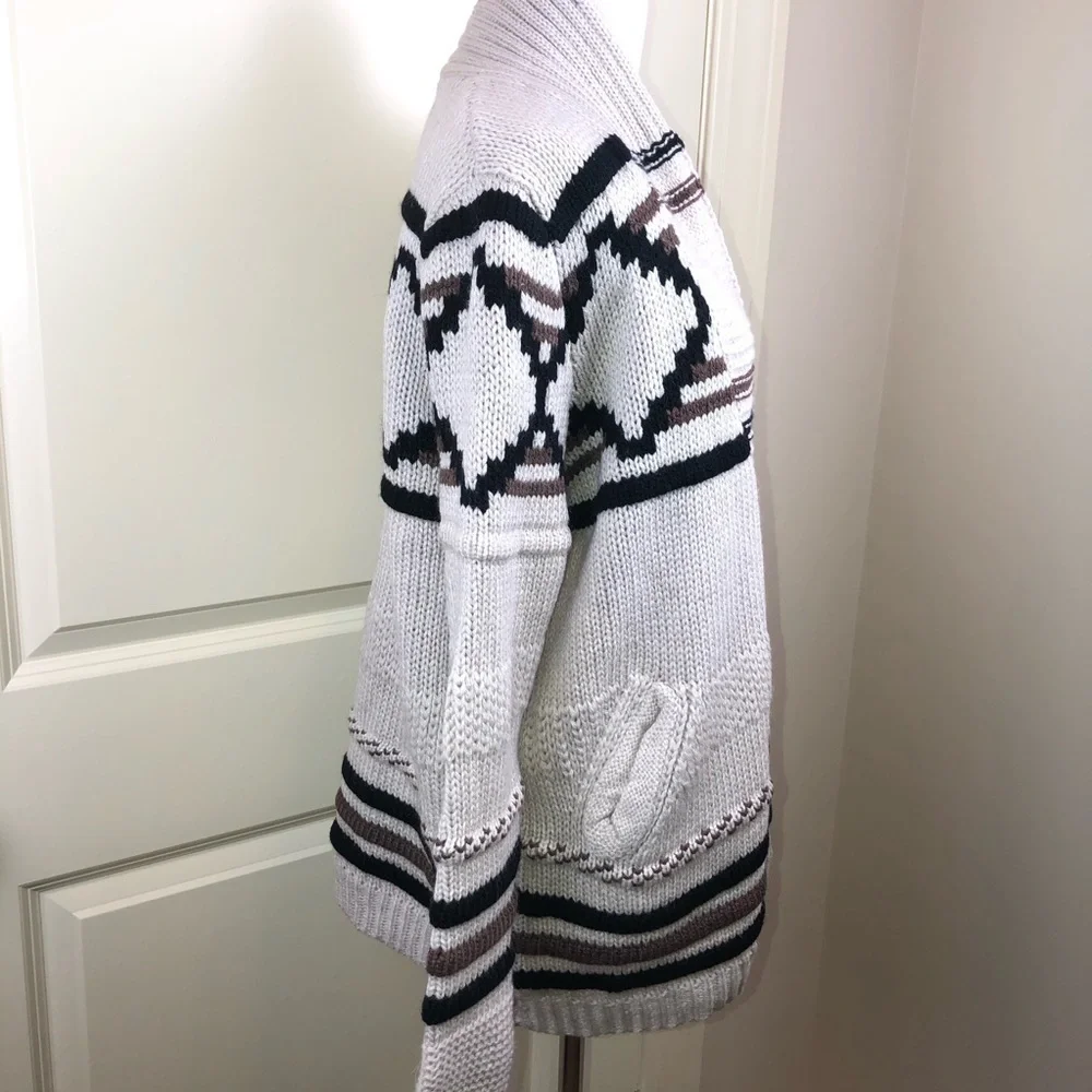 Love Stitch Chunky Ivory White Sweater Cardigan S